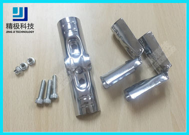 90 Degree 3 Way Flexible Chrome Pipe Connectors / Joints HJ-3 Silvery Color