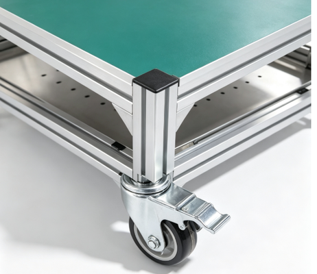 MGX‑A Aluminum ESD Mobile Trolley, Anti‑Static Work Cart for Factory Workshop, Smooth Rolling Lockable Casters, Custom Sizes Available