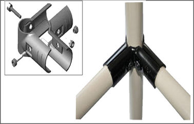 Black Metal Pipe Joints , T-2.3mm Reusable Black Connector for Pipe and Joint System