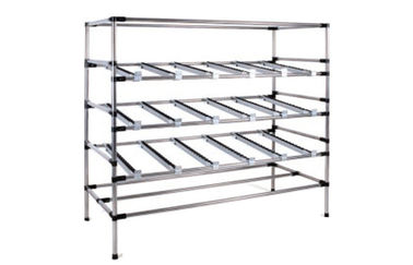 Chrome Plated Stainless Steel Pipe Rack 5 Tier , 28mm Dia / 1mm Thickness