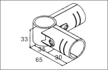 Black Metal Pipe Joints , T-2.3mm Reusable Black Connector for Pipe and Joint System