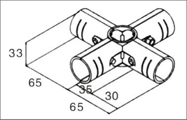 Dia 28mm Lean Pipe Metal Pipe Connectors Chrome Plated Electrophoretic Processing