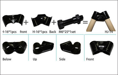 Heavy Duty Cross Metal Pipe Connectors 28mm Dia. For ABS / PE Coated Pipe
